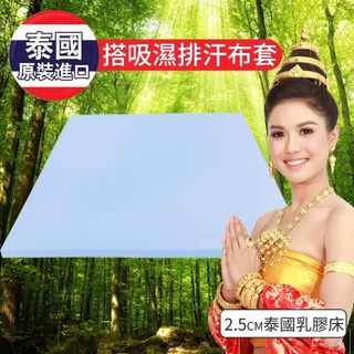 【LooCa】防蹣抗敏2.5cm泰國乳膠床+3M吸濕排汗布套 防蟎防蚊抗敏/雙人單人加大/學生開學租屋/外宿折疊床/飯店
