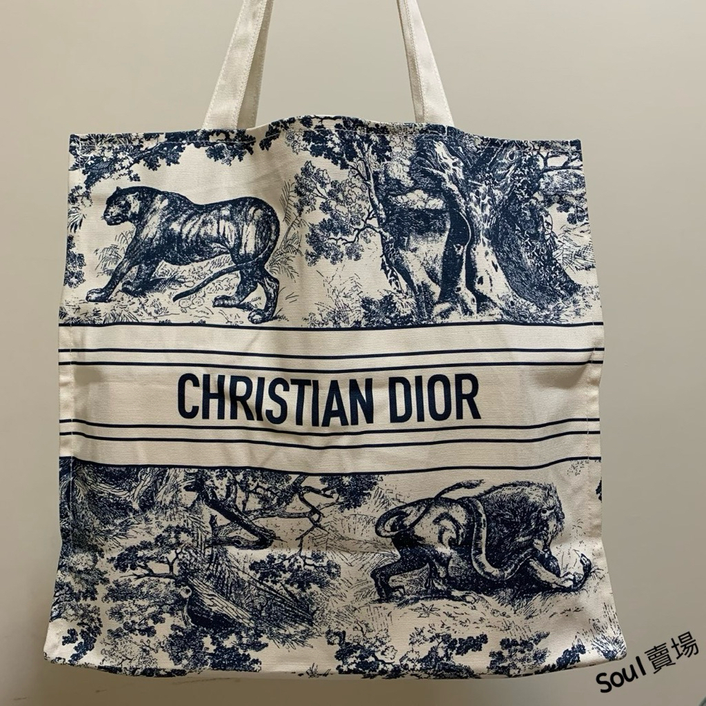 【隔日到貨】Dior 迪奧沙灘包 動物園沙灘包 帆布包 購物袋 手提袋 環保包 動物帆布袋 托特包 沙灘包 vip贈品