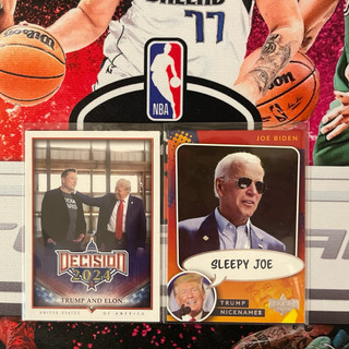 TRUMP AND ELON JOE BIDEN SLEEPY JOE DECISION TRADING CARDS