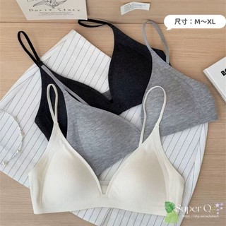 【Super Q】V76#法式深v三角杯內衣 背心 小可愛 吊帶背心 法式背心 背心女 內搭背心 蕾絲背心 吊帶