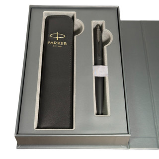 PARKER 派克 喬特XL系列限定款 黑桿黑夾 原子筆 真皮筆套禮盒