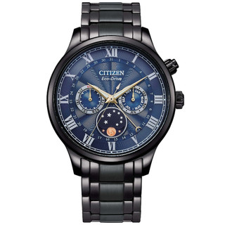 聊聊甜甜價◆CITIZEN星辰 GENT'S系列 亞洲限定 光動能月相腕錶 AP1055-87L 黑X藍