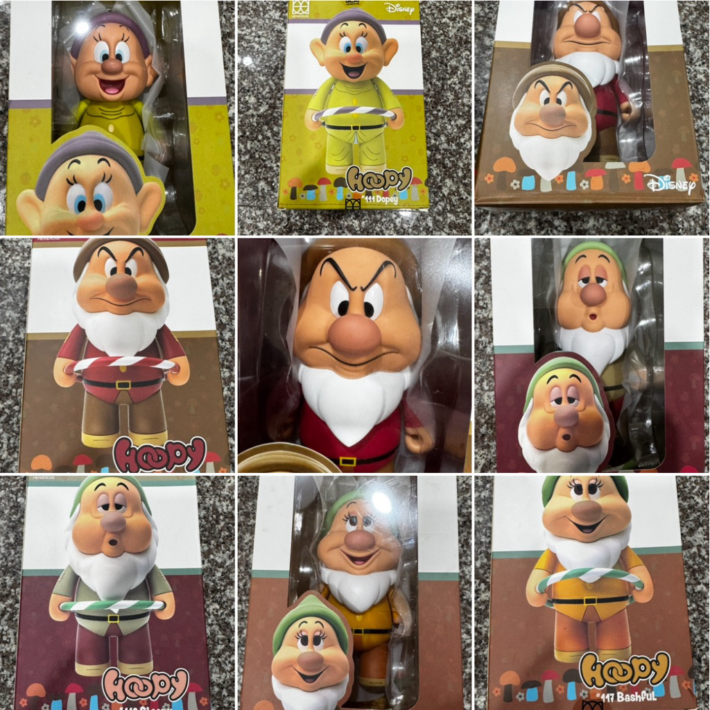 （未拆擺）Herocross 小矮人 Hoopy 糊塗蛋 愛生氣 噴嚏精 害羞鬼 迪士尼公仔 白雪公主與七個小矮人