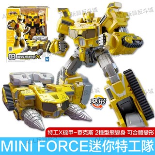 【台灣現貨】正版 MINI FORCE 迷你特工隊 特工X機甲-麥克斯 變形機器人 兒童玩具車 生日禮物 迷你特攻隊玩具