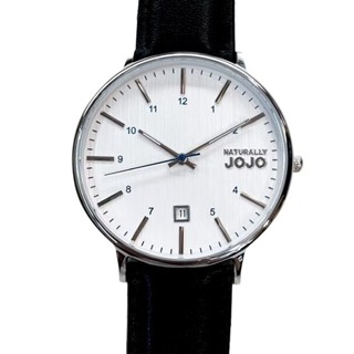 NATURALLY JOJO 都會感簡約大三針樹紋面石英腕錶 日期顯示 皮革錶帶 生活防水 三色 JO96898