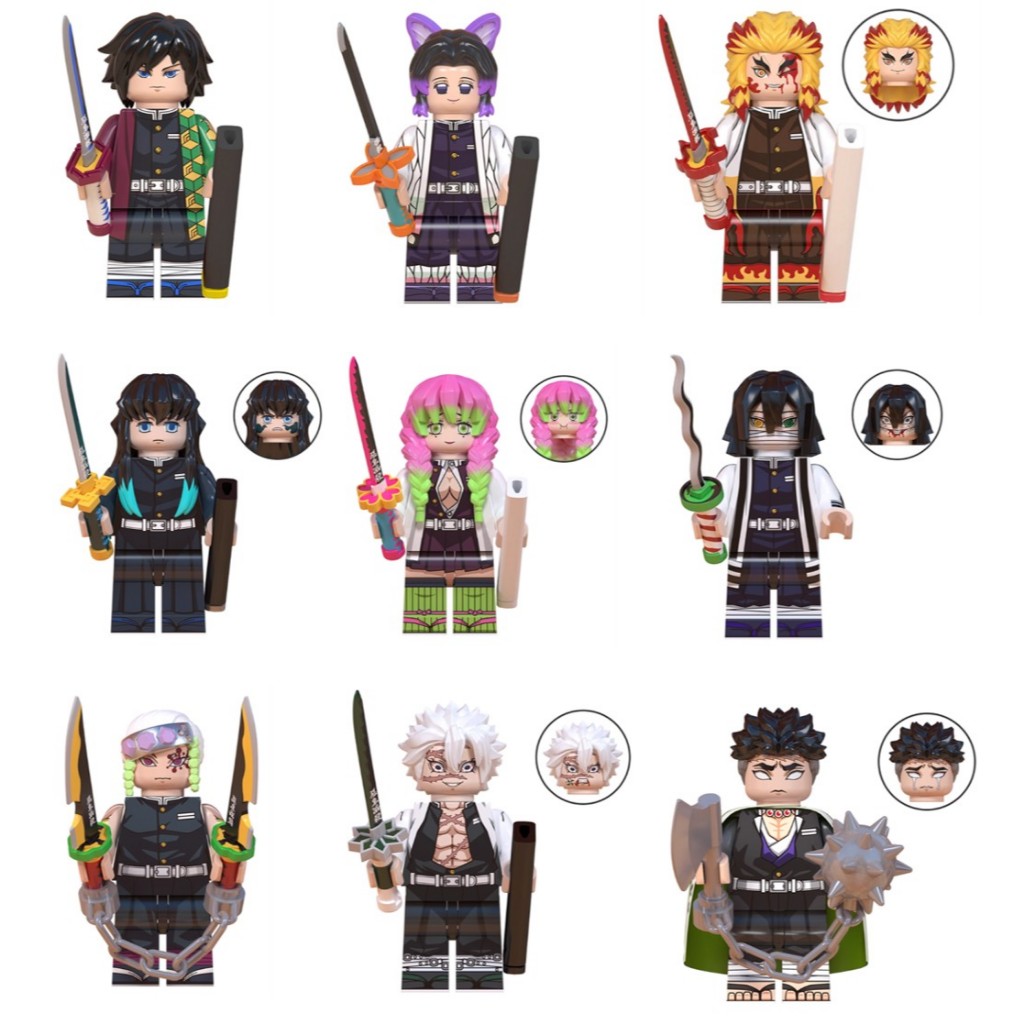 鬼滅之刃小人收藏/四小隻/九柱/上弦6隻下弦1隻/正反派角色/生日禮物