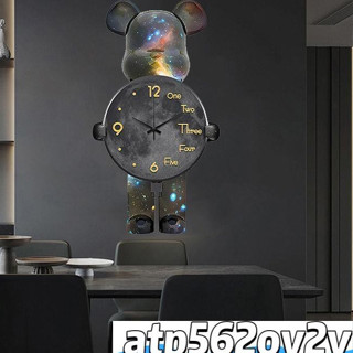 【滿290出貨】網紅暴力熊鐘表掛鐘客廳餐廳表掛墻簡約現代家用創意時鐘靜音走時