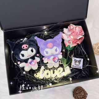 正版酷洛米娃娃 有錢花禮物盒 內含500元真鈔 三麗鷗 Kuromi玩偶 發光禮物盒 酷洛米吊飾 生日禮物 情人節禮盒