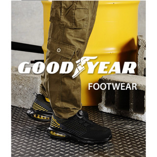 【GOODYEAR安全鞋】固特異-金鷹男女款認證塑鋼旋轉扣防護鞋-黑 / GAMX43970