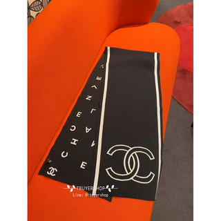 [TBUYERSHOP] Chanel 25b 滿版logo黑白雙面圍巾🧣
