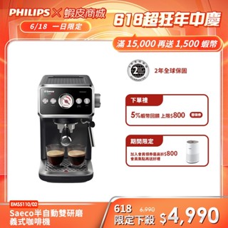 【Philips 飛利浦】Saeco 半自動義式咖啡機 EMS5110