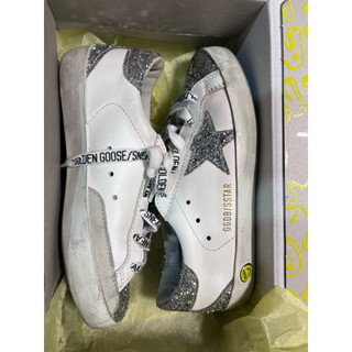 二手童鞋Golden Goose Super-Star 亮片銀星小髒鞋