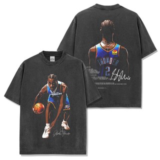 sga 亞歷山大 nba MVP 雷霆總冠軍 純棉T恤 水洗做舊短袖 複古美式半袖 正肩T恤 嘻哈t恤 美式水洗