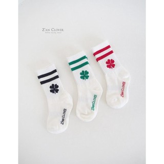 【KiwiKiwi Shop】現貨🔥 正韓ZAN CLOVER 幸運草運動襪 14-24cm