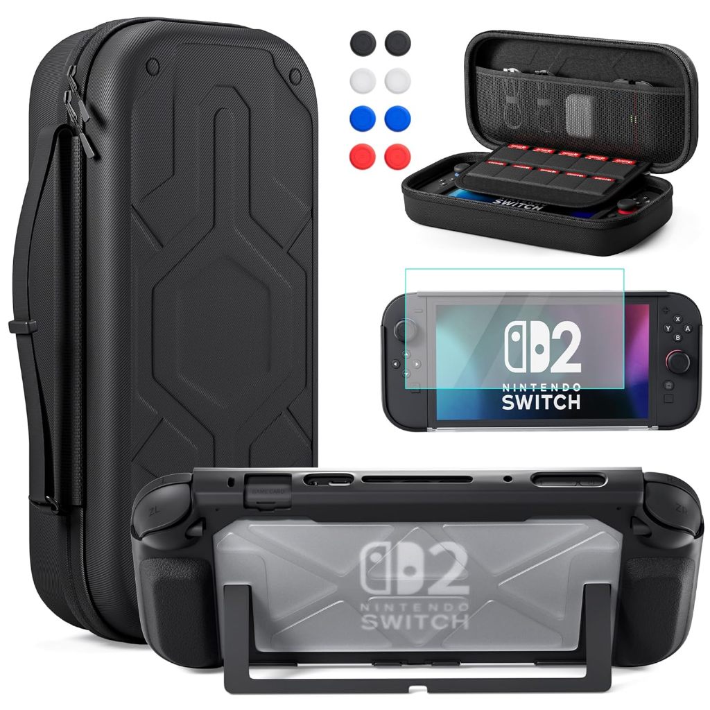 SWITCH 2  任天堂-機甲外形  遊戲機硬殼 旅行 全功能收納包 防摔 便攜保護包