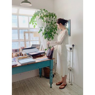 韓國代購KOREA_90 SHOP清雅氣質網拍MILKCOCOA 花朵蕾絲鏤空圓領綁帶蝴蝶結短版針織外套