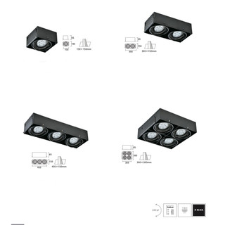 好時光～KAOS AR111 ㄧ燈二燈三燈四燈 無邊框方型崁燈 盒燈 四角崁燈 黑框 替換式1234燈 空台 光源另計