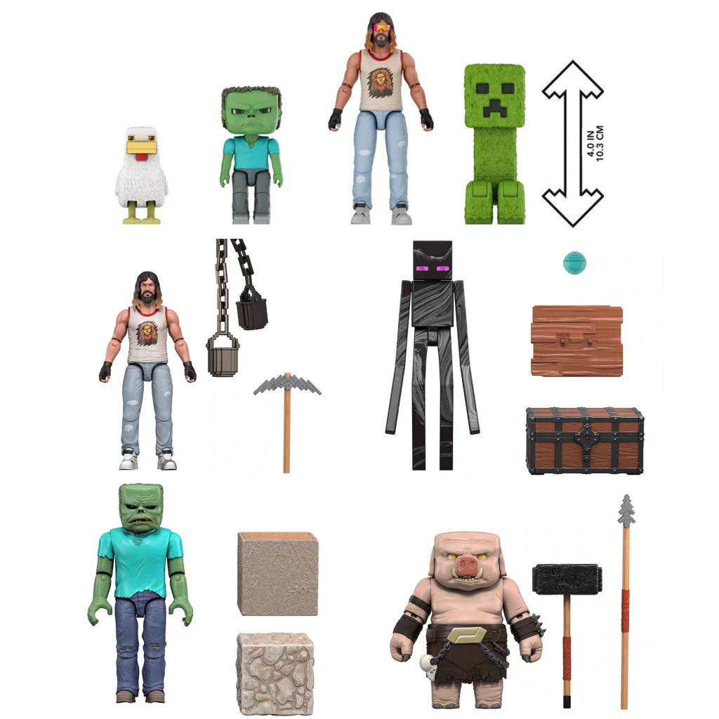 🇹🇼現貨 MINECRAFT 麥塊電影 4吋 電影角色模型 當個創世神 我的世界 3.75吋 美泰 吊卡 可動人偶 公仔