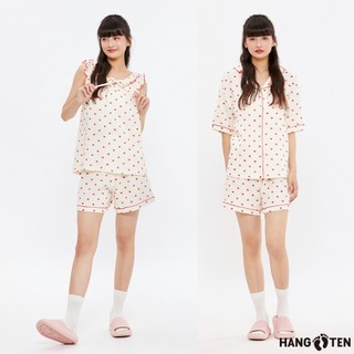 【Hang Ten】女裝-純棉棉紗甜美花邊居家服背心/短袖襯衫/短褲(多款選)