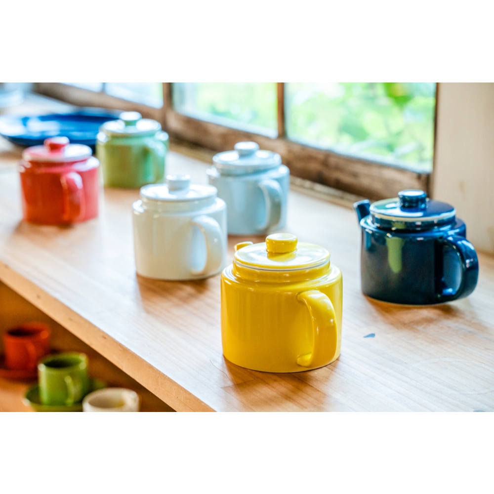 西海陶器 Common 波佐見燒 茶壺 附不銹鋼濾茶網 500ml 橘 黃 灰 綠 4款