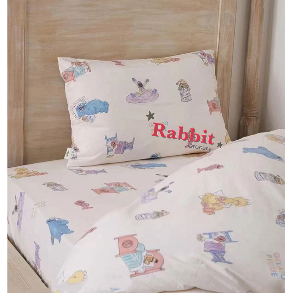 🎉小兔雜貨坊🐰🎉日本Gelato pique 芝麻街聯名款 人氣角色滿版印花枕套
