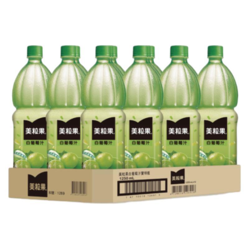 美粒果 白葡萄汁加蘆薈[箱購] 1250ml x 12【家樂福】
