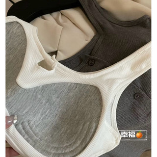 幸福橘衣裳 帶bra背心 bra背心 bra 背心 女生背心 假鈕扣背心 學生背心 背心 春夏穿搭 時尚性感K111