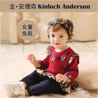 金安德森童裝/女童兔裝 格紋小花滾蕾絲兔裝 連身兔裝 微刷毛兔裝 滿月兔裝 臺灣製 2119