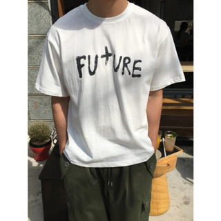 【SEMPLICITA】韓國 BOXY FUTURE 刷字 短寬 短T 落肩 短袖 短Tee 男女皆可