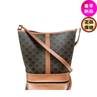Celine 191132 中款標誌印花牛皮凱旋門水桶包
