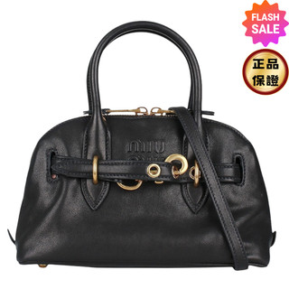MiuMiu 5BB169 Aventure 小款納帕小羊皮貝殼包 黑色