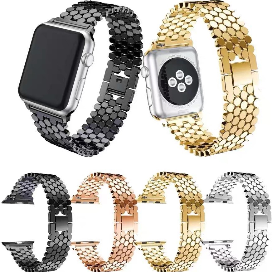 魚鱗 金屬錶帶 Apple watch 錶帶 適用iwatch 10代 ultra 9/8765 se/S10 手錶帶