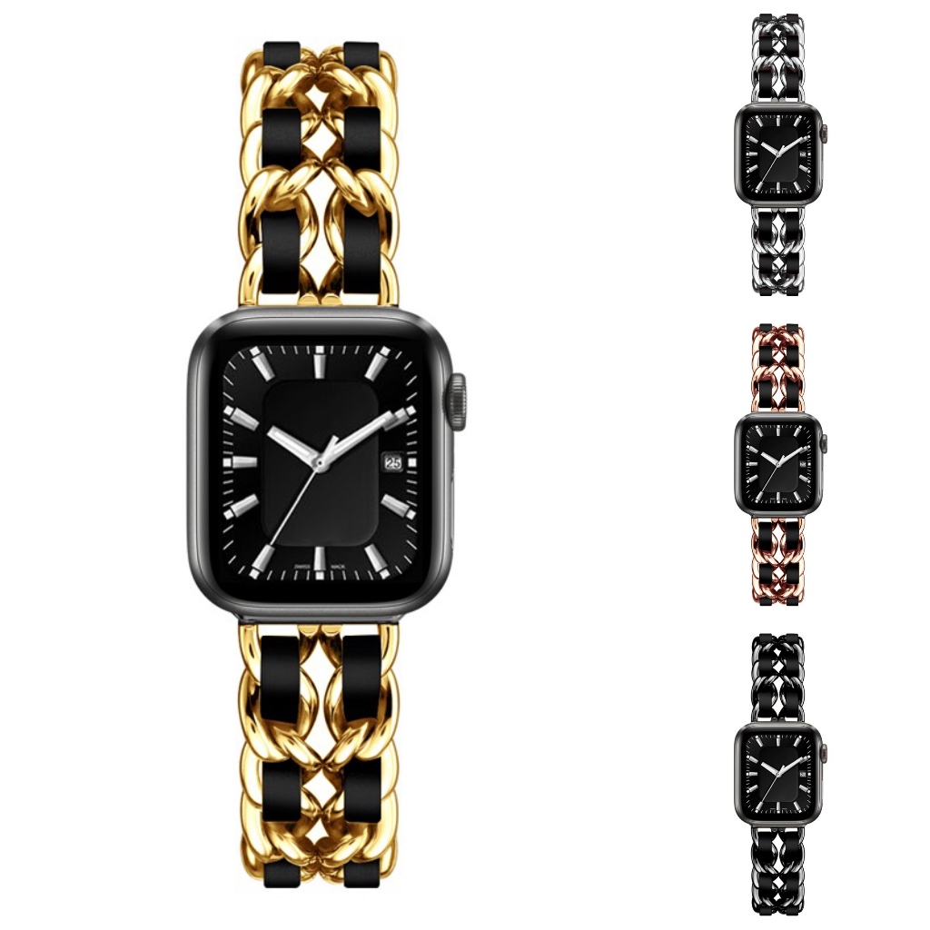 金屬錶帶 小香風 Apple watch 錶帶 適用iwatch 10代 ultra 9/8765 se/S10 手錶帶