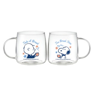 【康寧密扣Snapware】史努比SNOOPY耐熱玻璃杯500ml兩入組
