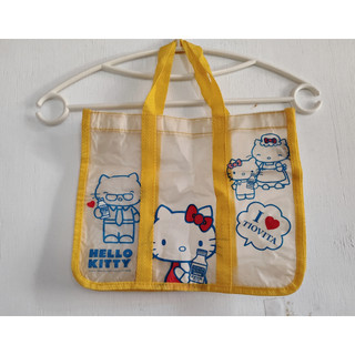 二手 ღ Hello kitty 黃邊透明防水袋 肩背包 手提包 外出包