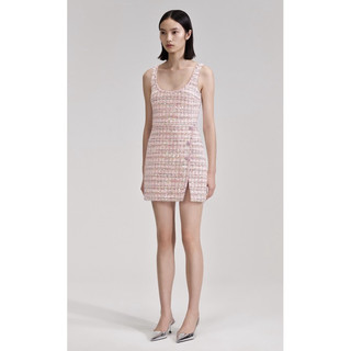 Self portrait 粉紅色亮片小洋裝 pink sequin boucle mini dress UK8/US4
