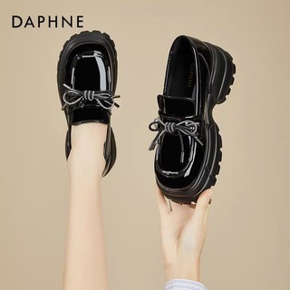 Daphne/達芙妮專櫃正品新款女鞋 晚晚繁星~小皮鞋女jk復古英倫風增高樂福鞋厚底單鞋 全新清倉特價 挑戰最低價