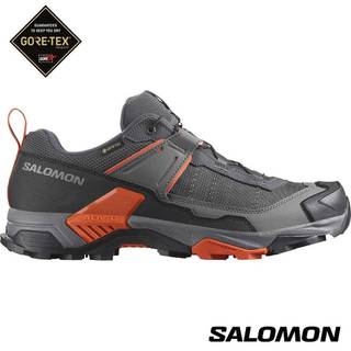 SALOMON 男 X ULTRA 5 GTX 低筒登山鞋 瀝灰/堡巖灰/焦棕-L47797800