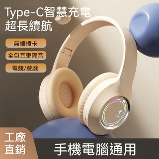 臺灣現貨12H出貨M3藍芽頭戴式耳機高顏值電競遊戲音樂插卡折疊收納耳罩式立體環繞酷炫燈效透氣防水防汗超長續航降噪清晰音質