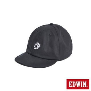 EDWIN 中性款 EDGE 骷髏徽章短簷帽(黑色)