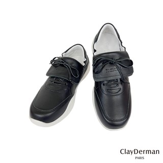 【ClayDerman】復古翻折鞋舌休閒鞋-黑色(5167203-99)