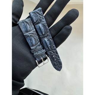 臺灣出貨🚚 (現貨/可刷卡) 22mm 個性鱷魚背骨錶帶-藍