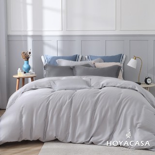 HOYACASA 60支天絲被套床包組｜星霧銀灰｜法式簡約｜(單人/雙人/加大)