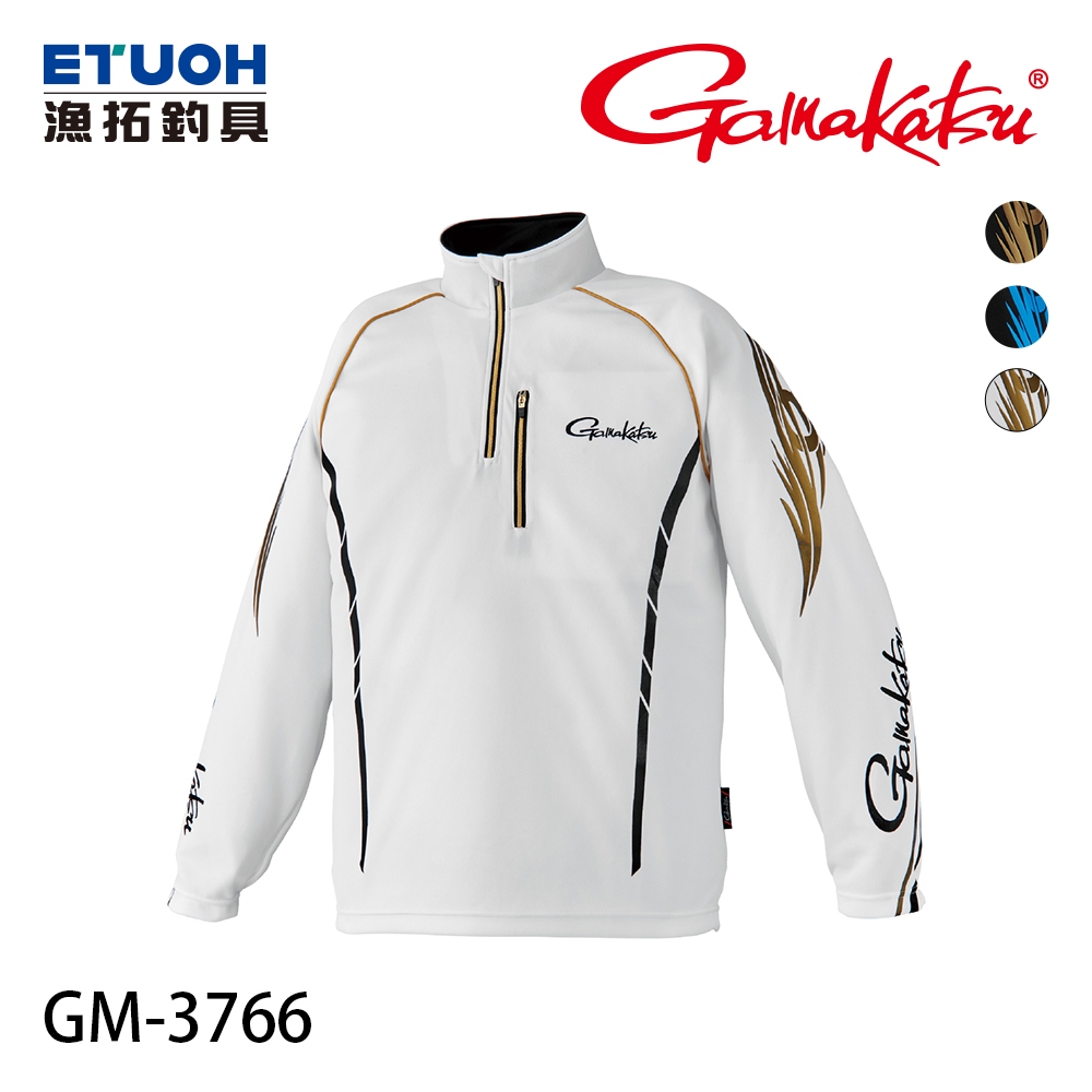 GAMAKATSU GM-3766 [漁拓釣具] [2WAY 立領拉鍊保暖衫] [長袖釣魚衣]