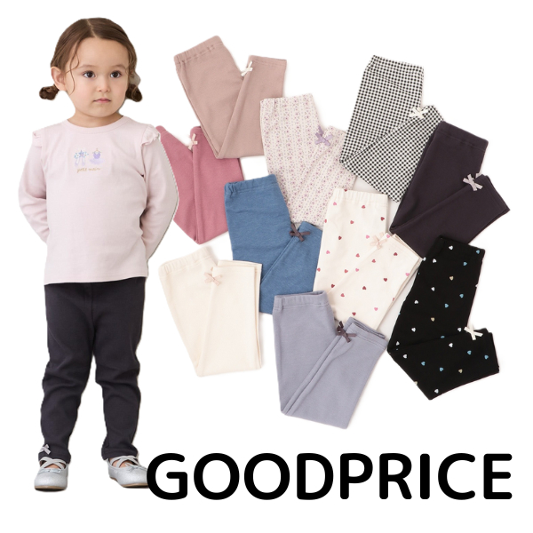 petit main 品牌旗艦店 【Good Price】GIRLS 10分丈內搭褲｜甜美蝴蝶結造型【日本直接出貨】