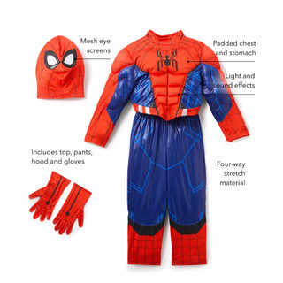 預購有聲光❤️正版❤️ 美國迪士尼 蜘蛛人 spider man 萬聖節 寫真 帽子 兒童 造型服 裝扮服 連身衣