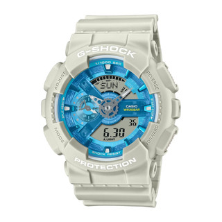 CASIO卡西歐 G-SHOCK 熱帶風格 沙丘綠洲 白沙米 人氣雙顯電子錶 (GA-110AS-5A)