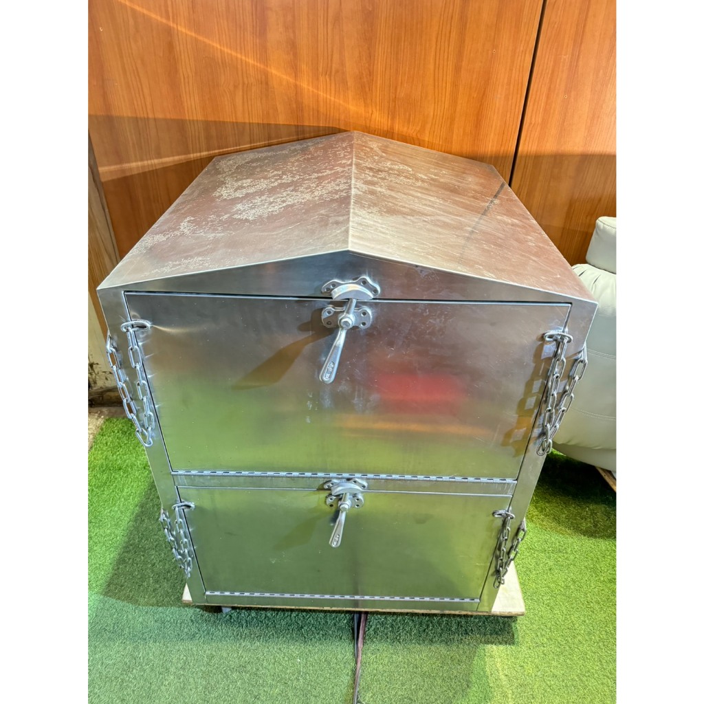 不鏽鋼大蒸爐 白鐵櫃 蒸氣烤箱 瓦斯鼓風蒸爐 蒸籠 炊籠 大蒸箱 不銹鋼箱 不銹鋼置物櫃 戶外收納櫃 A7409晶選二手