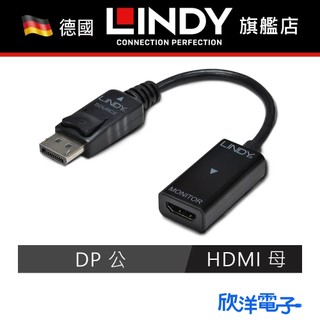 LINDY林帝 DP to HDMI 主動式 DISPLAYPORT公轉HDMI母 支援4K HDCP(41728)