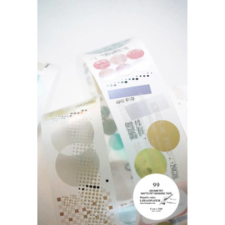 Lihaopaper紙上風景 Geometry Matte Pet Masking Tape 幾何 霧面PET膠帶 分裝